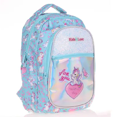 Kaukko Aynalı Taşlı Unicorn Premium Okul Çantası