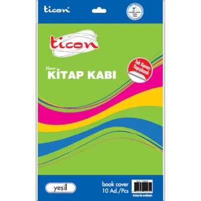 TİCON TEK KENARI YAPIŞKANLI KİTAP KABI 10'LU