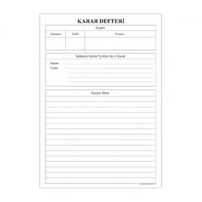 ALTINYILDIZ KARAR DEFTERİ 40 YP. KARTON KAPAK         