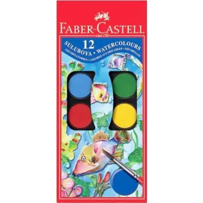 Faber Castel 12'li Suluboya Fırça Hediyeli 